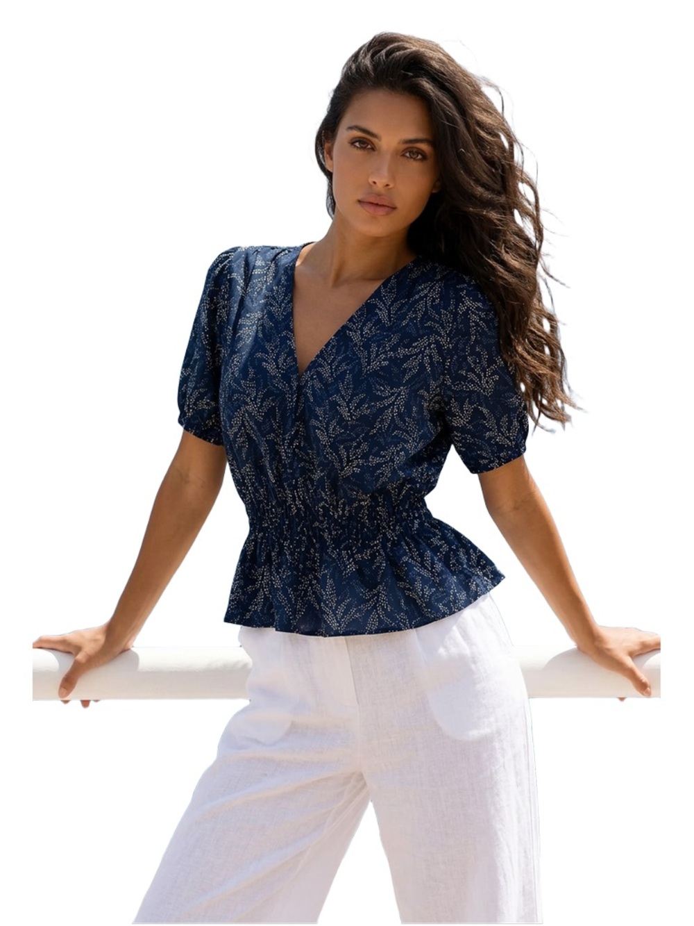 Michael Kors Smocked Waist Blouse